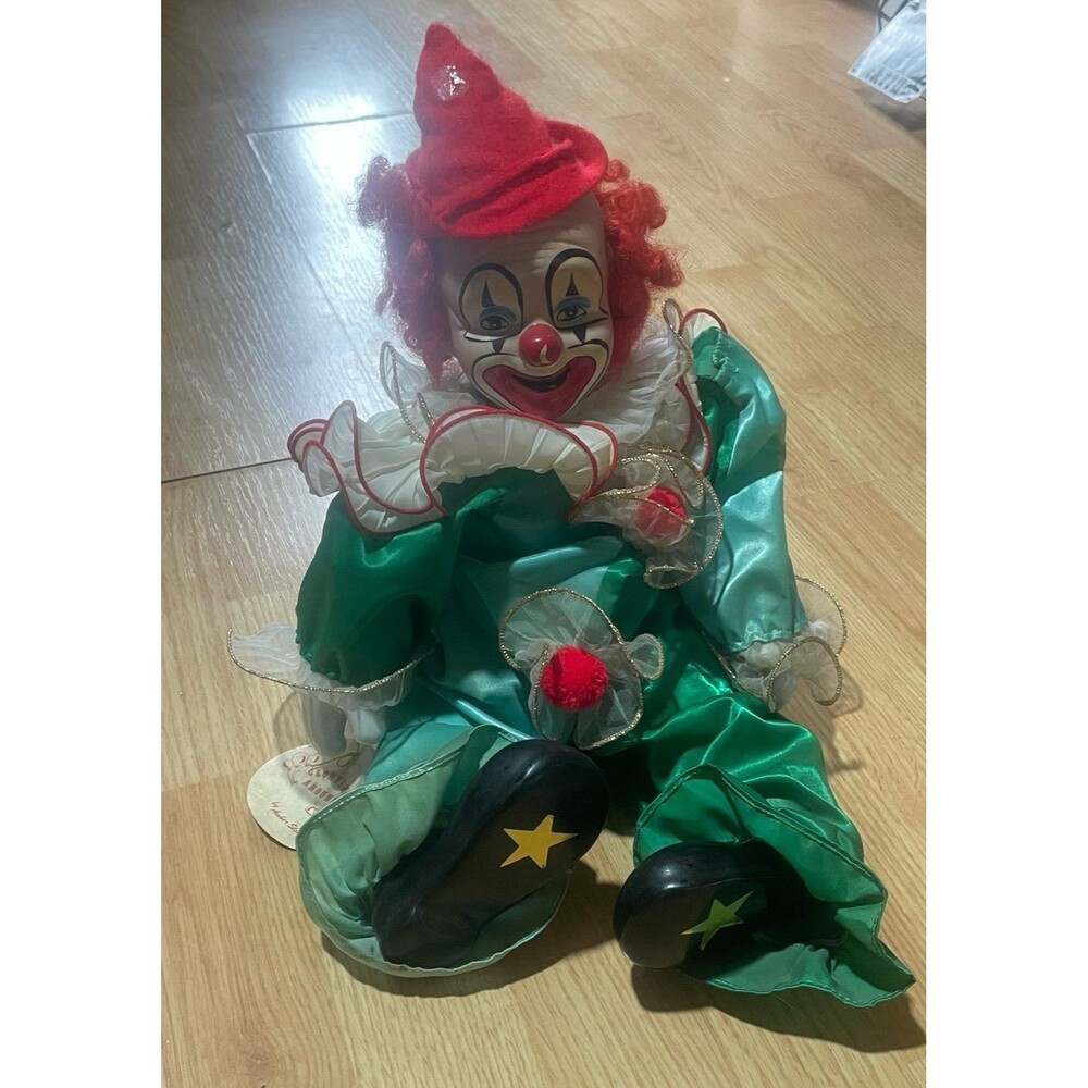 1990 PORCELAIN 16" CLOWNING AROUND DOLL "TWINKLES" BY AMBER STONE